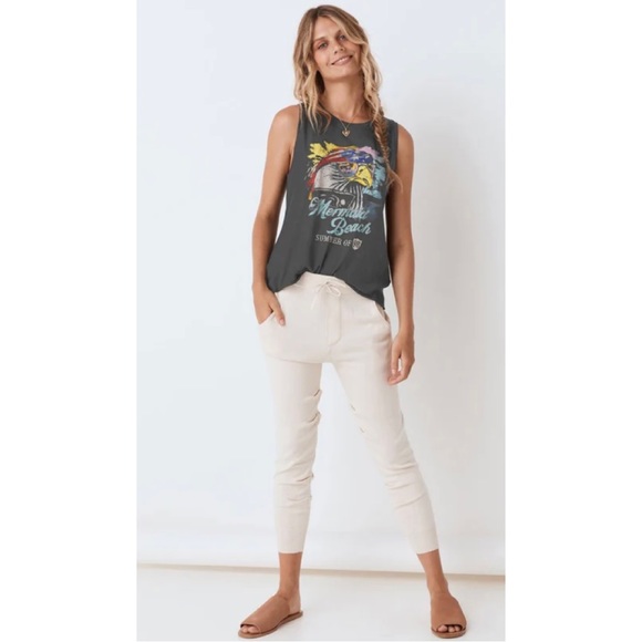 Spell Seven Mile Organic Cotton Trackies Natural - Picture 2 of 10